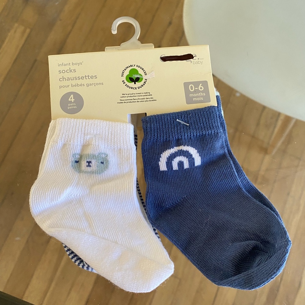 Infant Boys' Blue and White Socks Set